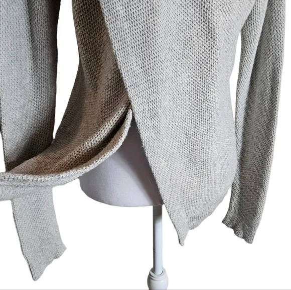 Madewell Province Light Gray Knit Cross-Back Sweater Sz S Crewneck Fall Casual - Picture 10 of 16